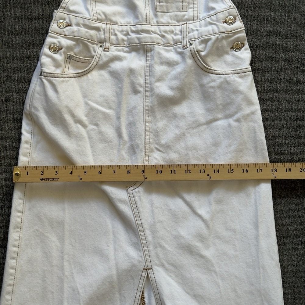 Zara The Bib Overall Utility Midi Skirt Dress Size XS White 100% Cotton - Picture 12 of 16